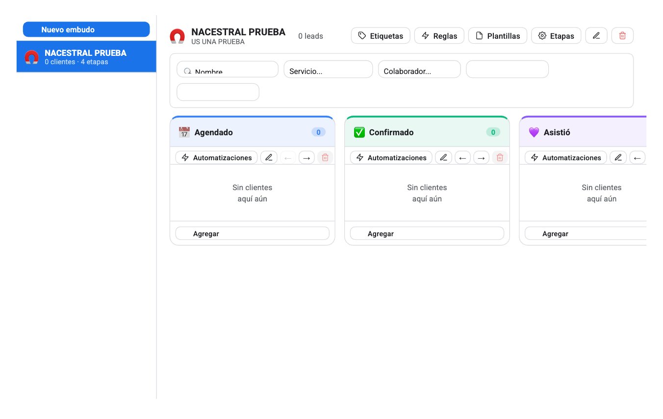 Embudos CRM en VeaAgenda