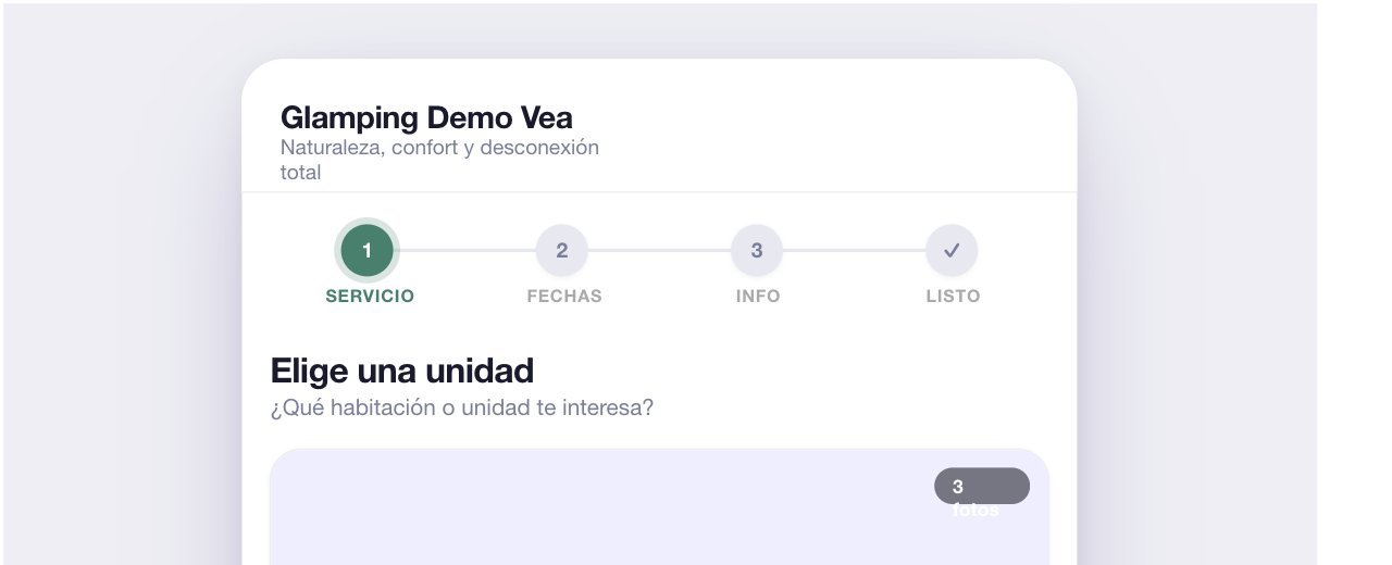 Página pública de reservas online de VeaAgenda